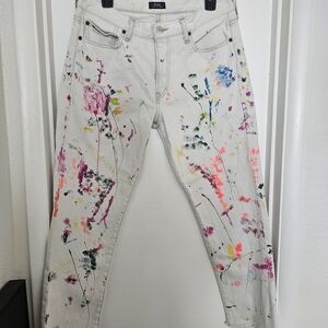 Ralph Lauren Multicolor Paint Splatter Straight Leg Jeans